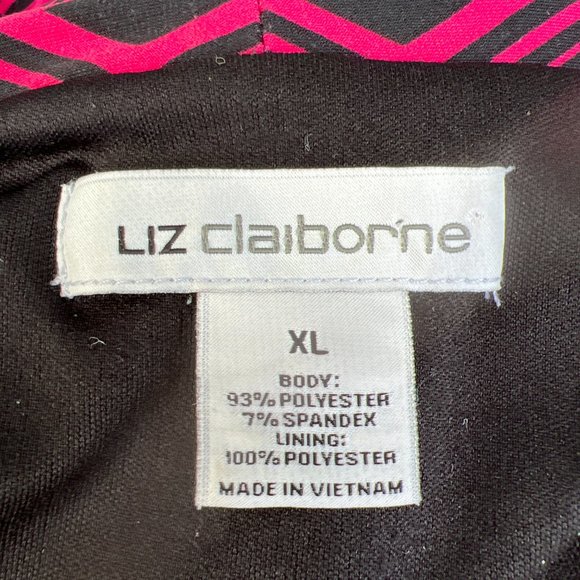 Liz Claiborne Cap Sleeve V-Neck Fit & Flare Wrap Dress Red & Black Size XL - Picture 9 of 9